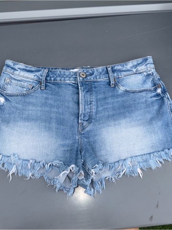 PAIGE Pants - Paige Light Blue Denim Frayed Hem Women’s Shorts